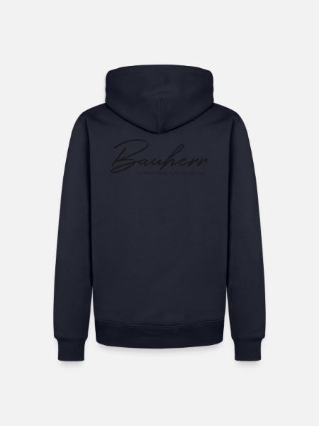 Bauherr auf dem Weg zum Traumhaus, Hausbau - Männer Premium Bio Hoodie - Navy