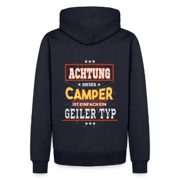Camper - einfach ein geiler Typ T-Shirt - Männer Premium Bio Hoodie - Navy - Hinten - Nico (187cm)