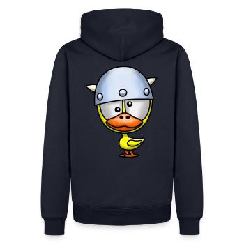 Viking canard - Sweat à capuche Premium bio Homme - bleu marine - Dos - Nico (187cm)