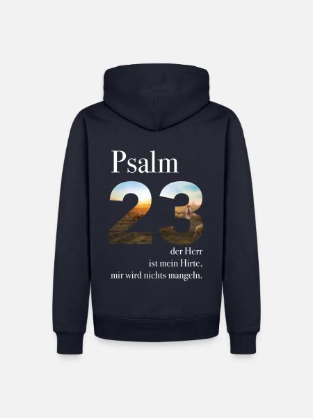 Psalm 23 Christliches T-Shirt - Männer Premium Bio Hoodie - Navy