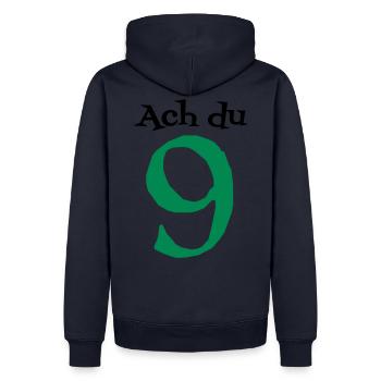 Ach du grüne Neune 9 Kegeln Kegelclub - Männer Premium Bio Hoodie - Navy - Hinten - Nico (187cm)
