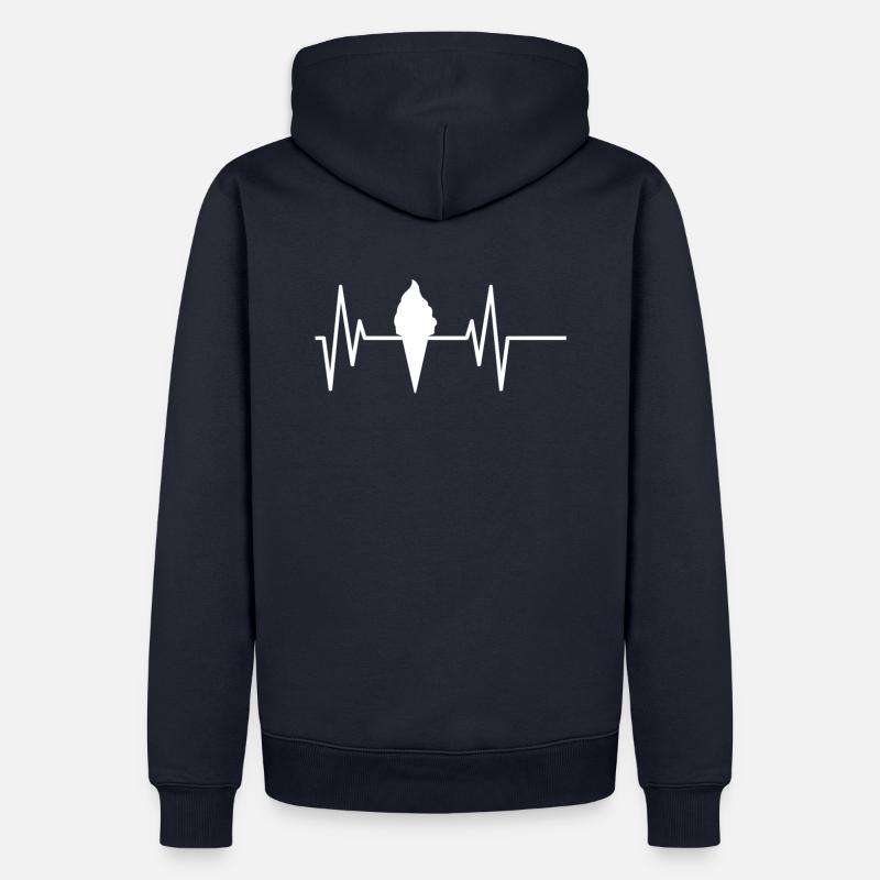 HERZFREQUENZ EISCREME - Männer Premium Bio Hoodie - Navy
