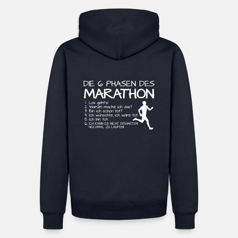 DIE 6 PHASEN DES MARATHON - Männer Premium Bio Hoodie - Navy