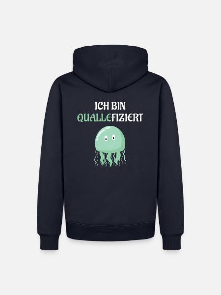 ICH BIN QUALLEFIZIERT - QUALLEN GESCHENK - Männer Premium Bio Hoodie - Navy