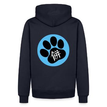 Label Blue Mochi - Männer Premium Bio Hoodie - Navy - Hinten - Nico (187cm)