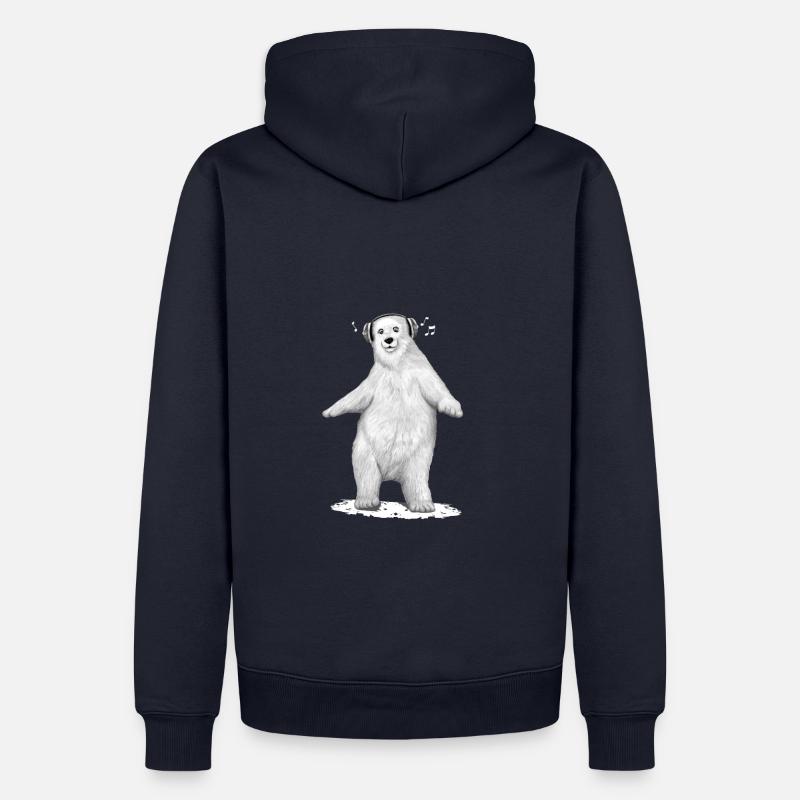 Eisbär, der mit Comic-Helmen tanzt - Männer Premium Bio Hoodie - Navy