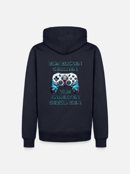 Zum Zocken Geboren... - Männer Premium Bio Hoodie - Navy