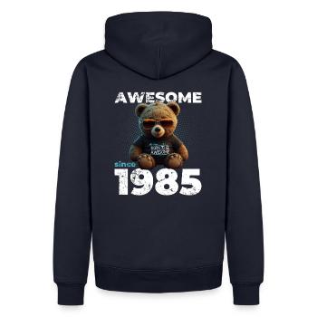 40. Geburtstag Original 1985 Jahrgang 1985 Bär süß - Männer Premium Bio Hoodie - Navy - Hinten - Nico (187cm)