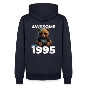 30th Birthday Original 1995 Vintage 1995 Bear Cute - Men’s Premium Organic Hoodie - navy - Back - Nico (187cm)
