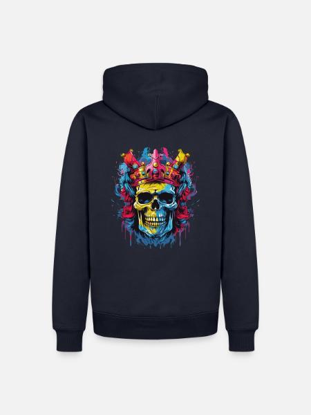 Skull King 2 - Männer Premium Bio Hoodie - Navy