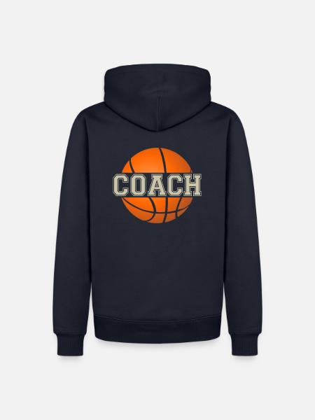 Coach Trainer Basketball Humor Sport - Männer Premium Bio Hoodie - Navy