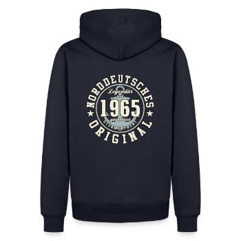 60. Geburtstag Norddeutsches Original geboren 1965 - Männer Premium Bio Hoodie - Navy - Hinten - Nico (187cm)