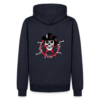 tete de mort breizh pirate breton chapeau 311 - Sweat à capuche Premium bio Homme - bleu marine - Dos - Nico (187cm)