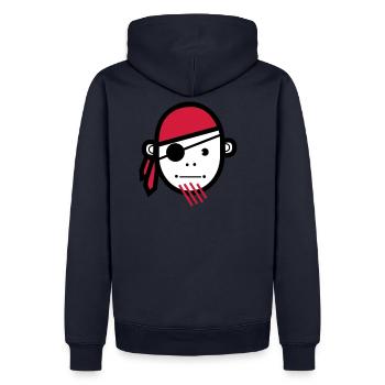 Piraten - Männer Premium Bio Hoodie - Navy - Hinten - Nico (187cm)