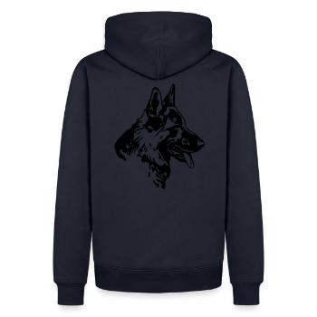 318 Deutscher Schäferhund - Männer Premium Bio Hoodie - Navy - Hinten - Nico (187cm)