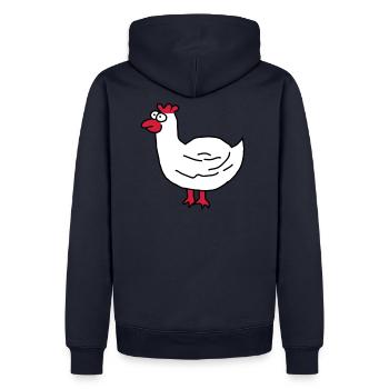 Poulet - Sweat à capuche Premium bio Homme - bleu marine - Dos - Nico (187cm)