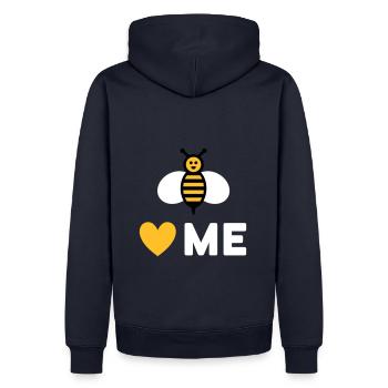 Bees love me (Biene, Herz) - Männer Premium Bio Hoodie - Navy - Hinten - Nico (187cm)