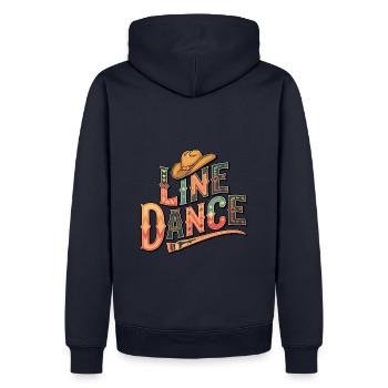 La danse en ligne : mon hobby - ma passion - mon truc - Sweat à capuche Premium bio Homme - bleu marine - Dos - Nico (187cm)