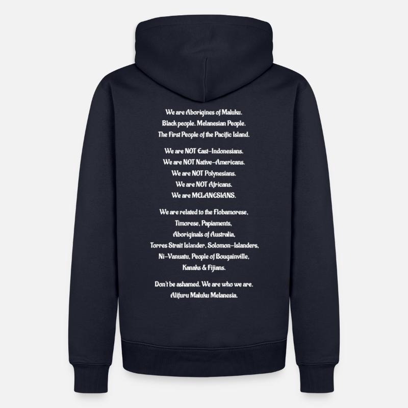 Aborigènes ou Moluques - Sweat à capuche Premium bio Homme - bleu marine