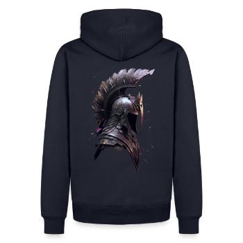 Casque de combattant - Sweat à capuche Premium bio Homme - bleu marine - Dos - Nico (187cm)