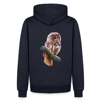 hibou - Sweat à capuche Premium bio Homme - bleu marine - Dos - Nico (187cm)