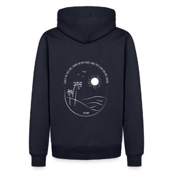 Salt in the air - Men’s Premium Organic Hoodie - navy - Back - Nico (187cm)
