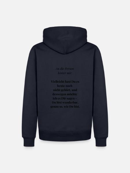 An die Person hinter mir ... - Männer Premium Bio Hoodie - Navy