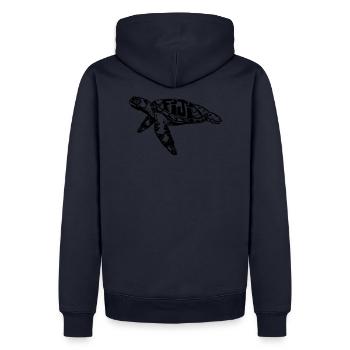 Pazifische Schildkröte, Turtle - Männer Premium Bio Hoodie - Navy - Hinten - Nico (187cm)
