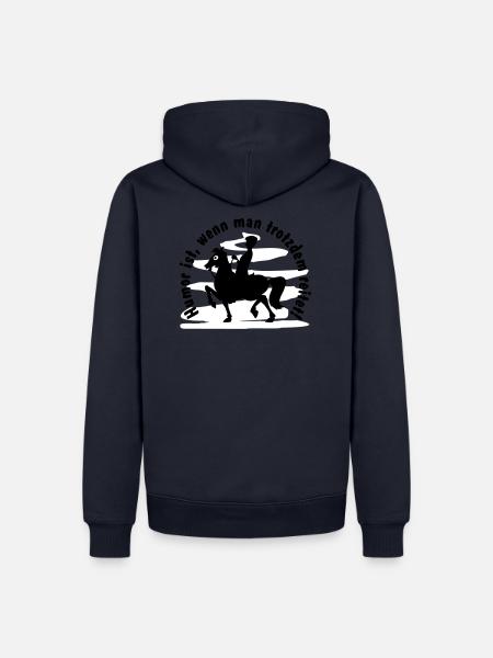 Reiten: Humor ist ... - Männer Premium Bio Hoodie - Navy
