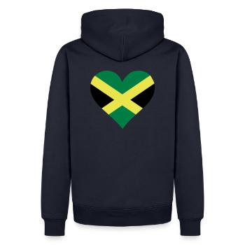 Ein Herz für Jamaika - Männer Premium Bio Hoodie - Navy - Hinten - Nico (187cm)