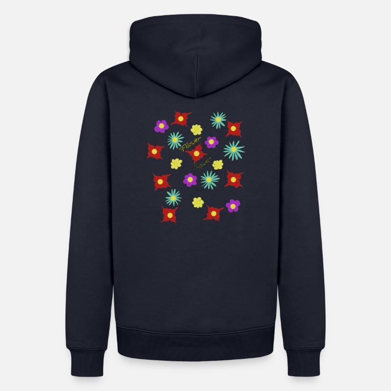 Flower Power Fleur modèle - Sweat à capuche Premium bio Homme - bleu marine
