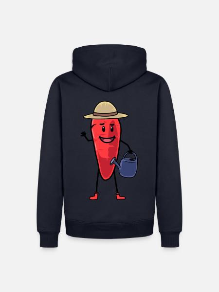 Rübe Mohrübe Gärtner Gießkanne Gartenarbeit - Männer Premium Bio Hoodie - Navy