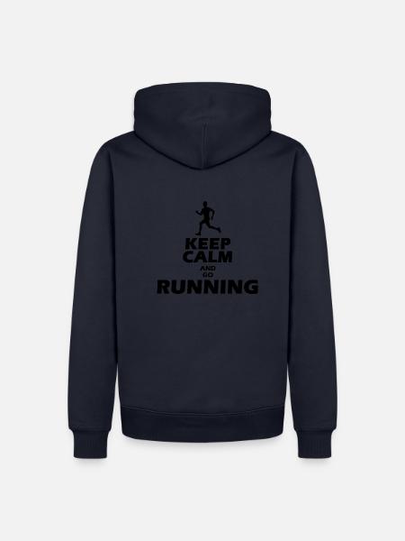 Keep calm and go running - Männer Premium Bio Hoodie - Navy