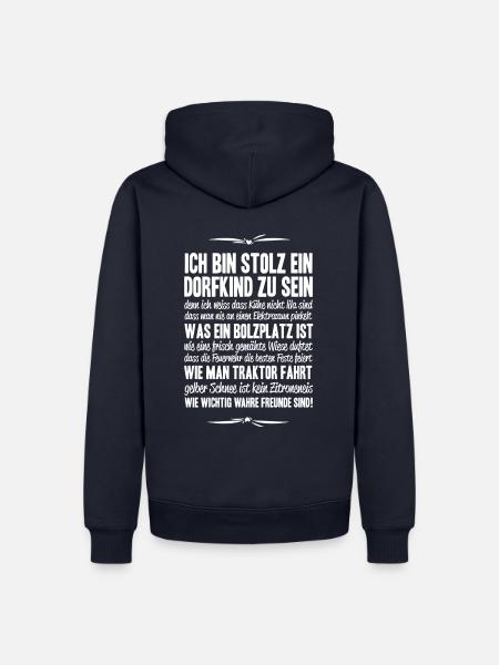 ICH BIN STOLZ... DORFKIND - Männer Premium Bio Hoodie - Navy