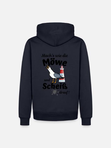 Mach's wie die Möwe und Scheiß drauf - Ostsee Fun - Männer Premium Bio Hoodie - Navy