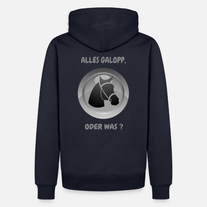ALLES GALOPP, ODER WAS ? - Männer Premium Bio Hoodie - Navy