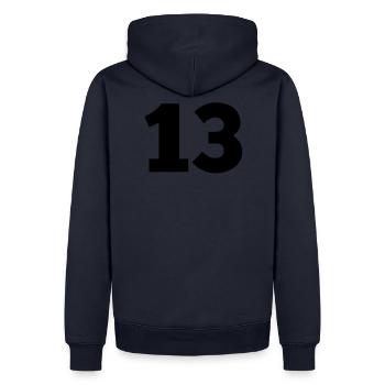 13a - Männer Premium Bio Hoodie - Navy - Hinten - Nico (187cm)