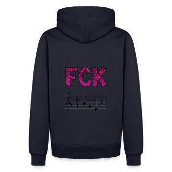 FCK AFD macht Musik - Männer Premium Bio Hoodie - Navy - Hinten - Nico (187cm)