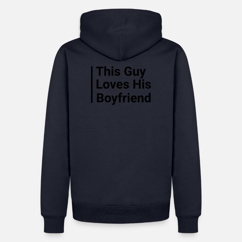 This Guy B/W black - Männer Premium Bio Hoodie - Navy