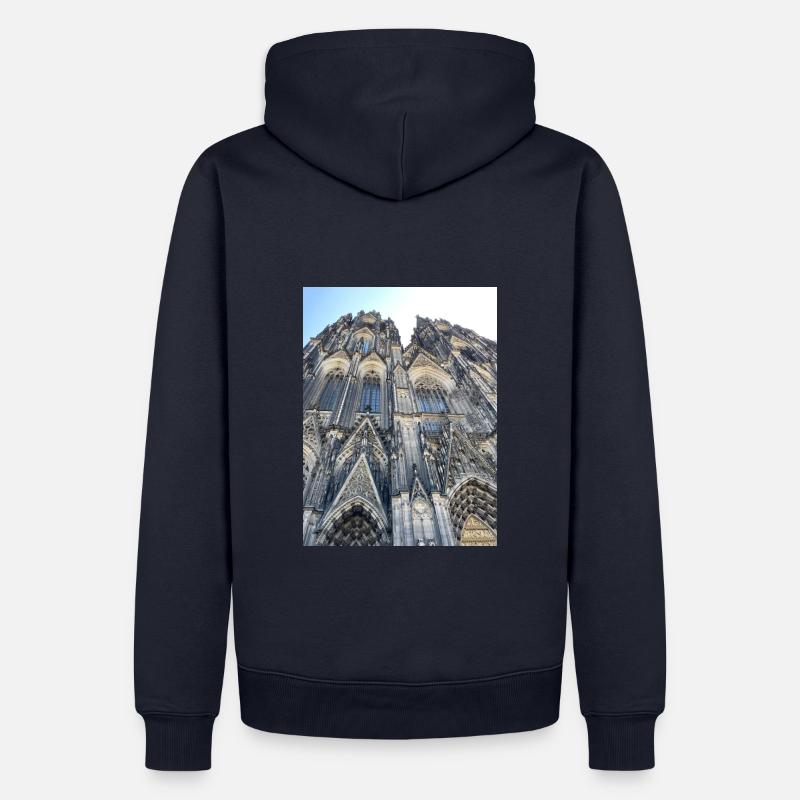 Kölner Dom Pullover - Männer Premium Bio Hoodie - Navy