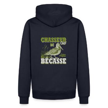 Chasseur de bécasse cadeau cool chasse chasser - Sweat à capuche Premium bio Homme - bleu marine - Dos - Nico (187cm)