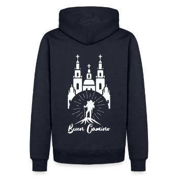 Buen camino - Männer Premium Bio Hoodie - Navy - Hinten - Nico (187cm)
