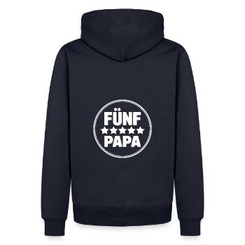 Fünf Sterne Papa - der beste Papa auf der Welt - Männer Premium Bio Hoodie - Navy - Hinten - Nico (187cm)