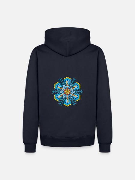 Schneeflocken Mandala - Männer Premium Bio Hoodie - Navy