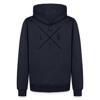 LGBT Swagg B/W black - Männer Premium Bio Hoodie - Navy - Hinten - Nico (187cm)