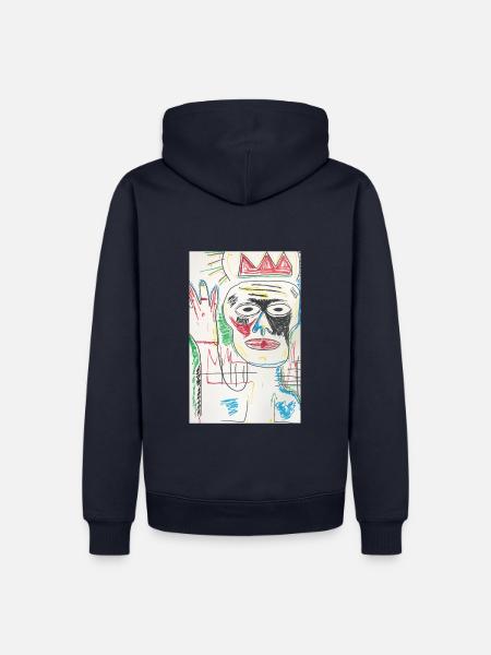 Design in Jean-Michel Basquiat Form - Männer Premium Bio Hoodie - Navy