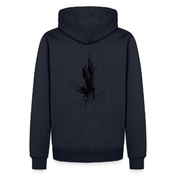 Pic Ak47 - Sweat à capuche Premium bio Homme - bleu marine - Dos - Nico (187cm)