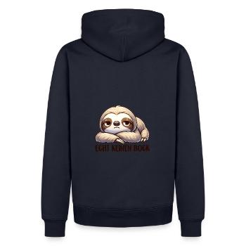 Faultier hat echt keinen Bock will seine Ruhe - Männer Premium Bio Hoodie - Navy - Hinten - Nico (187cm)
