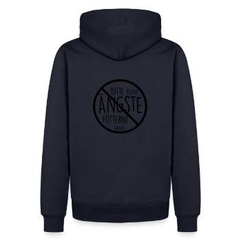 Spruch Angst - Männer Premium Bio Hoodie - Navy - Hinten - Nico (187cm)