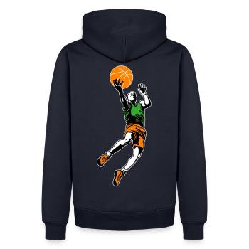 basketball basketball basketball - Men’s Premium Organic Hoodie - navy - Back - Nico (187cm)